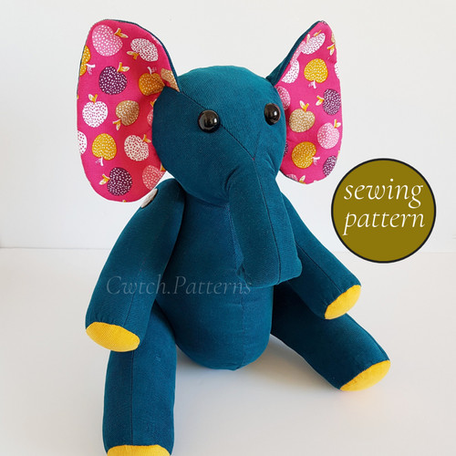 Elephant sewing pattern teddy - elephant,