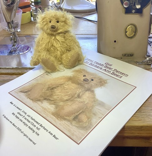 Miniature teddy bear sewing