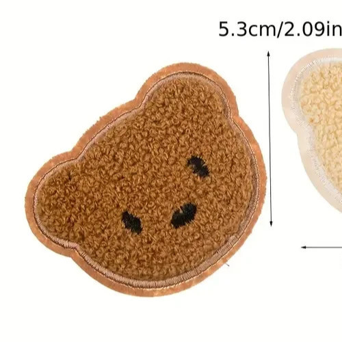 Teddy bear face patch knitting - bear,