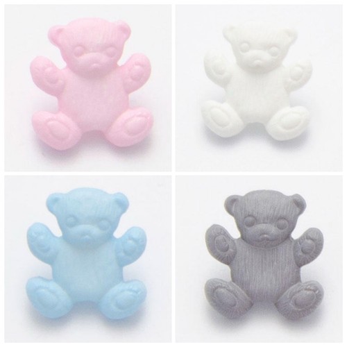 Teddy bear baby buttons - 10,