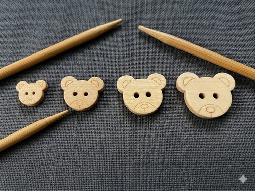 Teddy bear buttons 13mm - teddy,