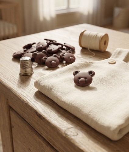 Baby buttons brown teddy - brown,