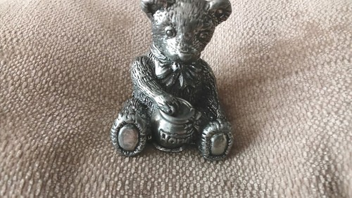 Vintage pewter teddy bear - teddy,