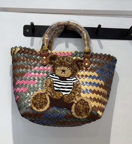 Multicolour woven straw tote - multicolour,