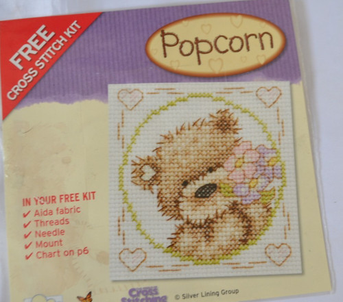 Cross stitch kit popcorn - kit,