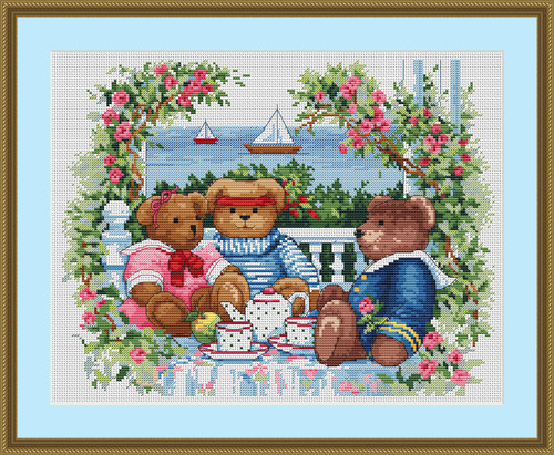 B045 teddy bear tea party - bear,