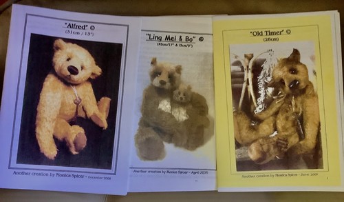 Three teddy bear sewing - three,