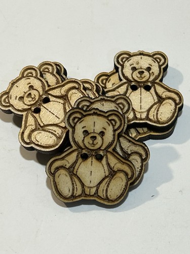 Teddy bear wooden buttons - x,