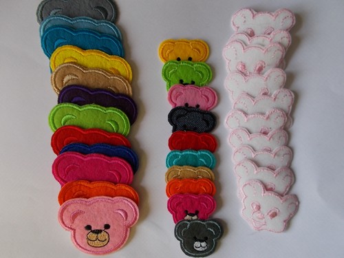 Embroidered teddy bear - embroidered, faces